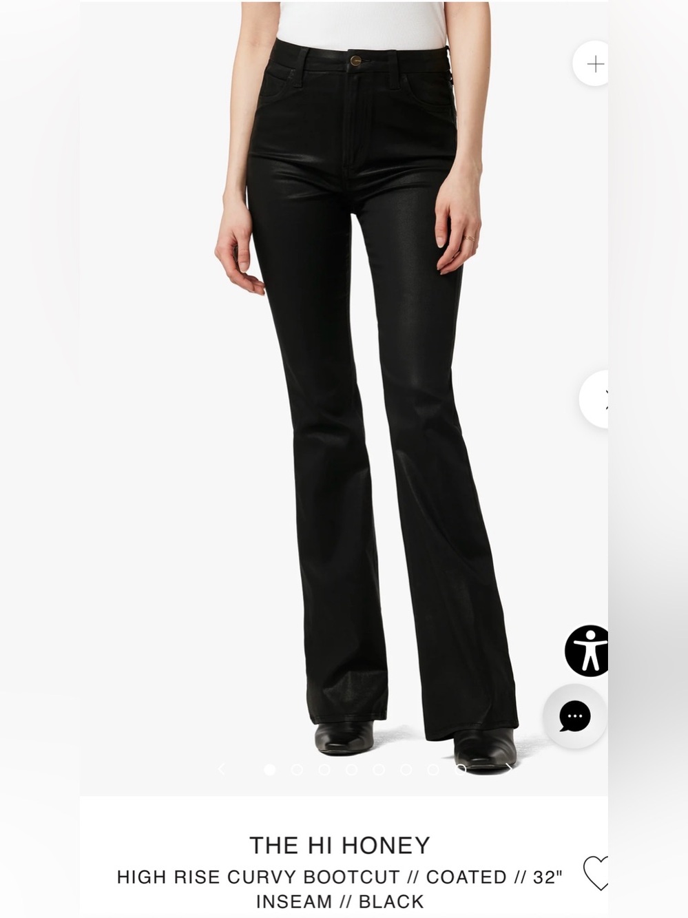 JOE’S Hi Honey Bootcut Coated (32) Black
Size 26